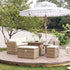 Granchester Rattan Rectangular Corner Dining Sofa Set with Rising Table, Natural