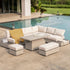 Jardin Aluminium Large Corner Casual Dining Set with Rising Table, Pumice