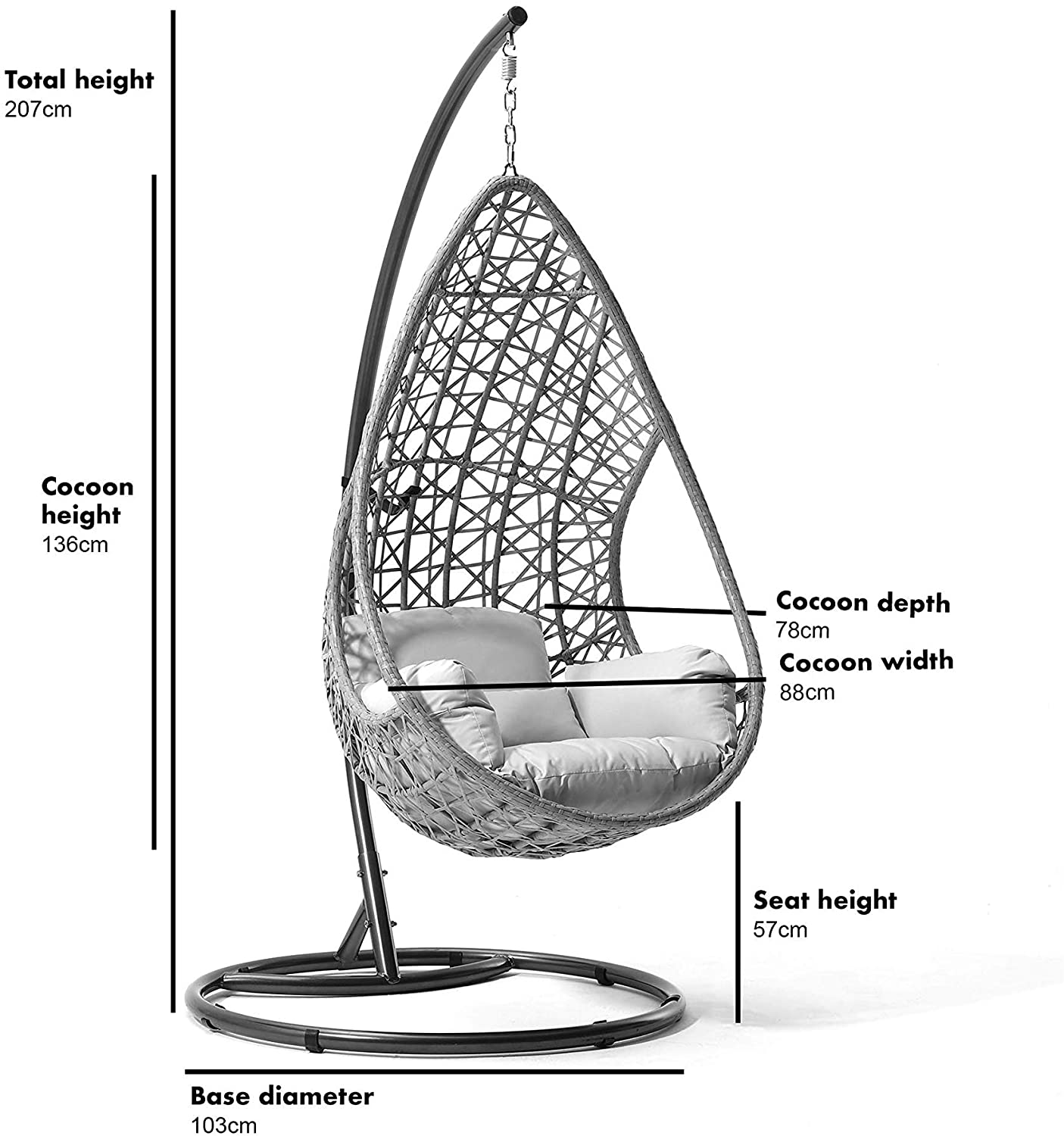 Indra Rattan Hanging Egg Chair