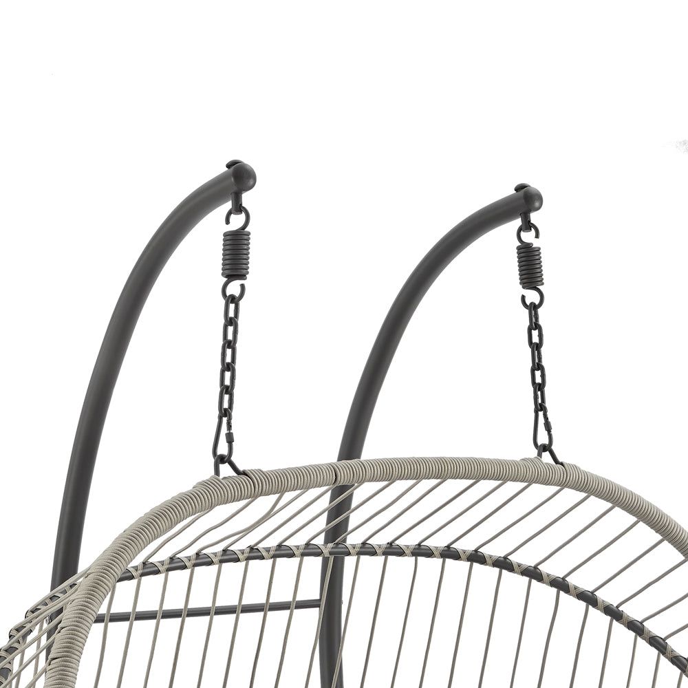 Harrington Rattan + Rope Indoor Outdoor DOUBLE Hanging Chair