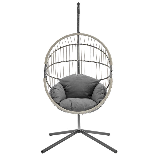 Harrington Rattan + Rope Indoor Outdoor Single Hanging Chair