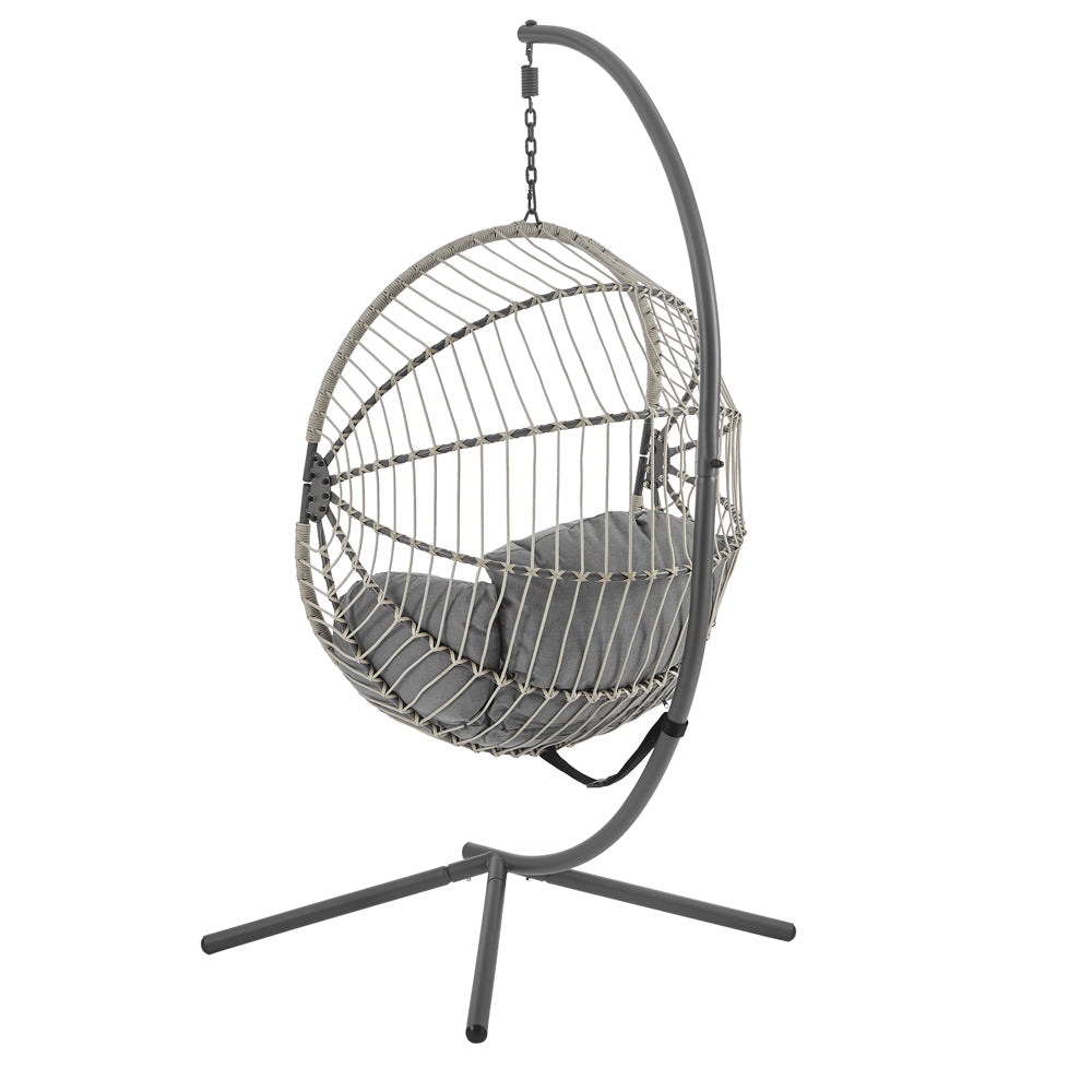 Harrington Rattan + Rope Indoor Outdoor Single Hanging Chair