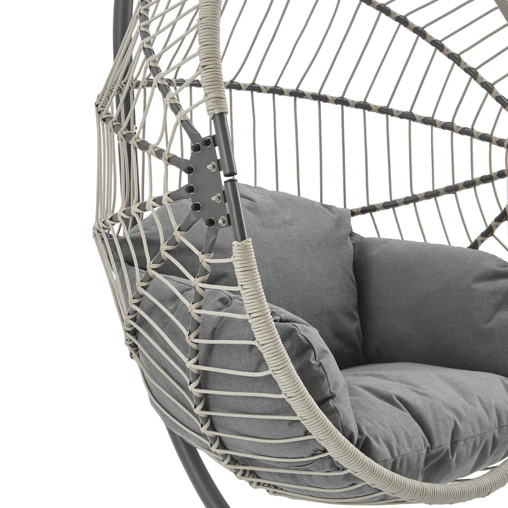 Harrington Rattan + Rope Indoor Outdoor Single Hanging Chair