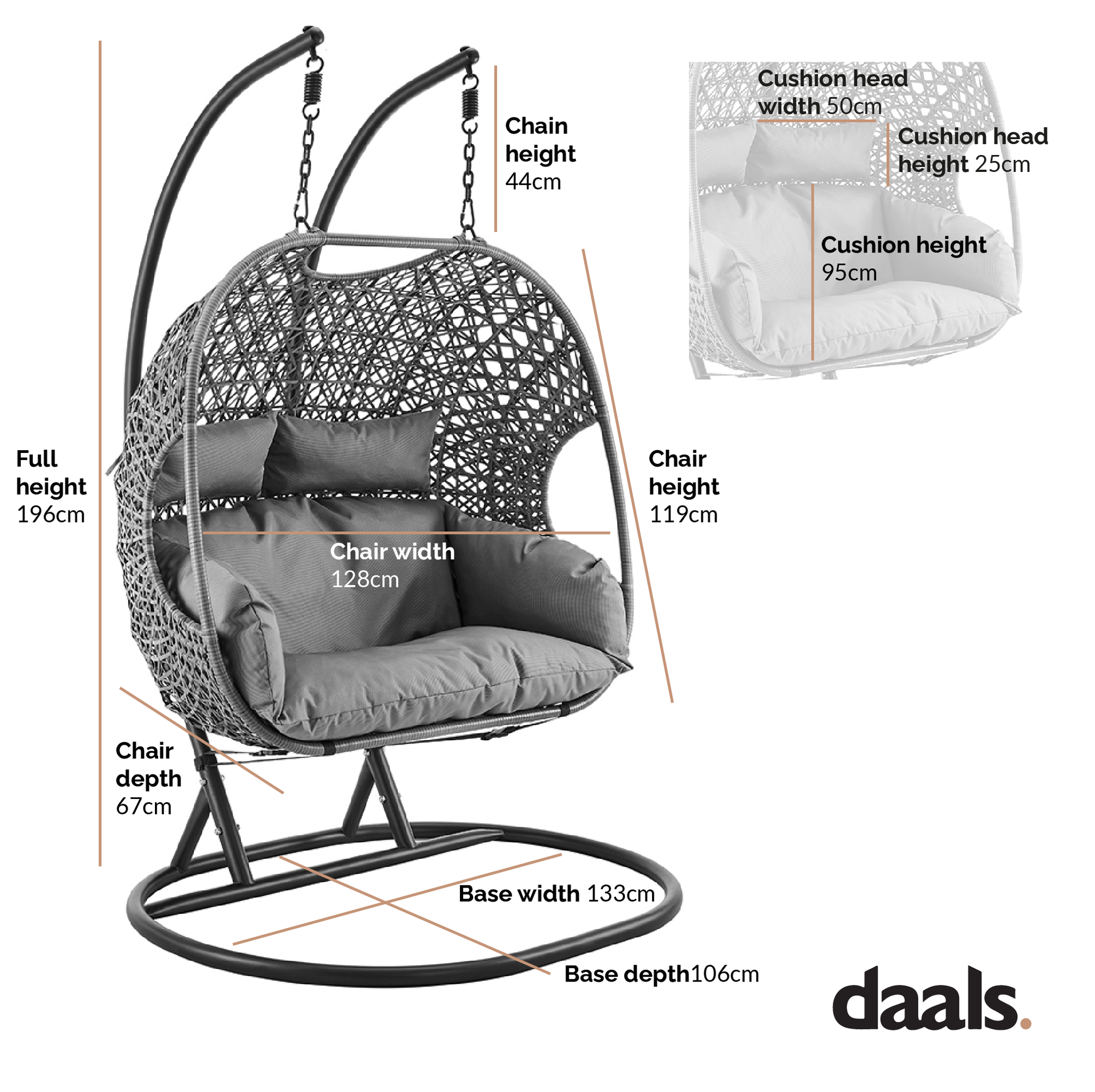 Maren Indoor Outdoor Double Hanging Chair