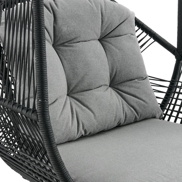 Lydia Geometric Rattan & Rope Mix Indoor Outdoor Hanging Chair