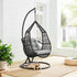 Lydia Geometric Rattan & Rope Mix Indoor Outdoor Hanging Chair
