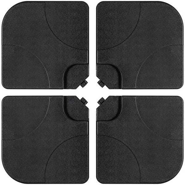 Pack of 4 Square Sand/Water Fillable Parasol Base Weights