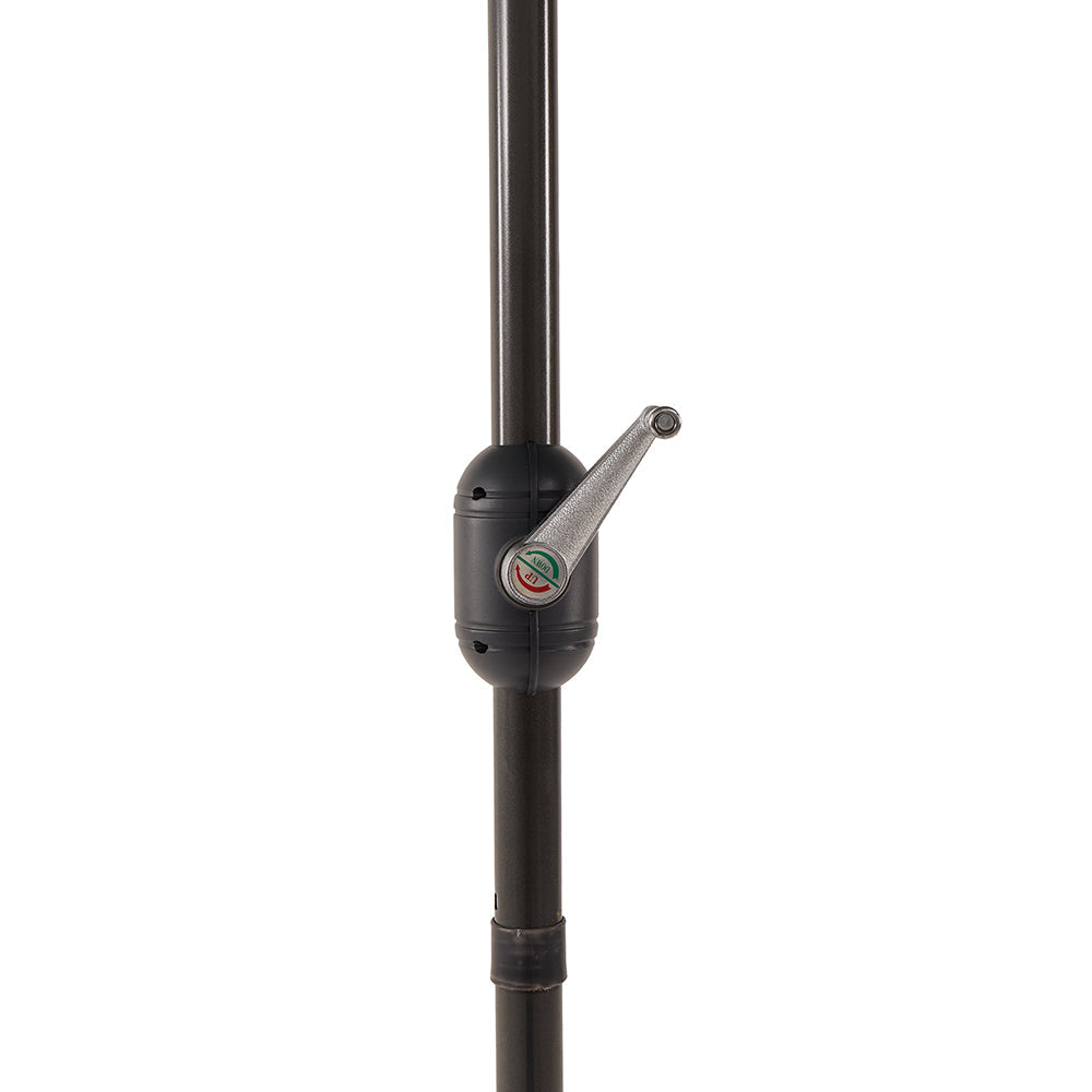 3M LED Light Aluminium Frame Garden Parasol with Tilt Crank , Grey
