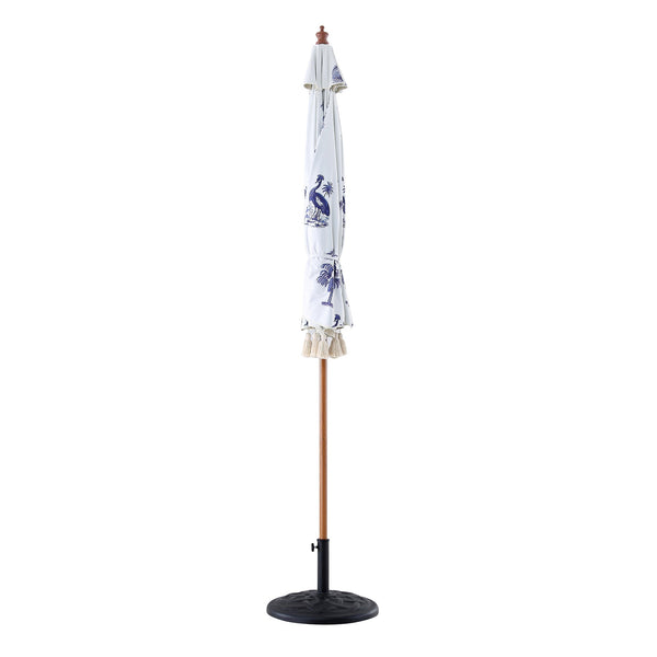 Tropical Pattern 2.6M Octagonal Tassel Parasol with Aluminium Tilt