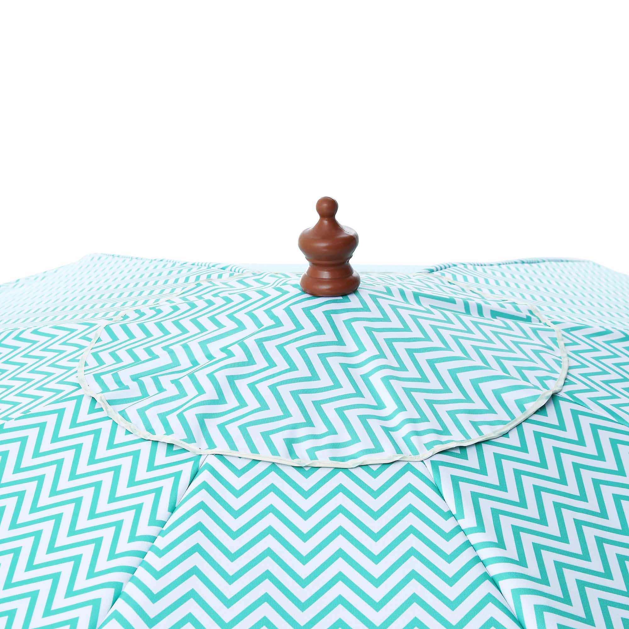 Green Chevron 2.6M Octagonal Tassel Parasol with Aluminium Tilt