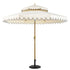 Fabienne Beige 3M Octagonal Double Top Crank and Tilt Parasol with Navy Scalloped Edge