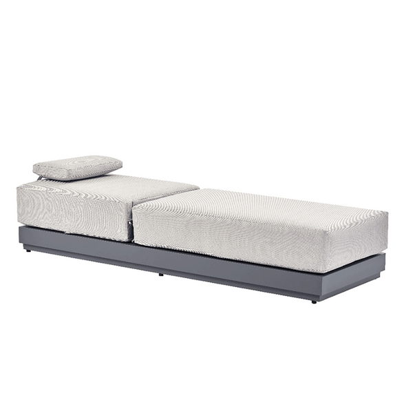 Pedra Rope and Aluminium Outdoor Sun Lounger, Grey