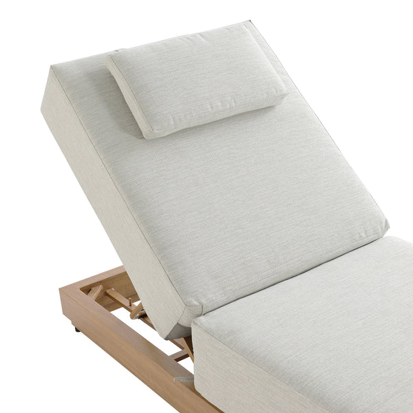 Pedra Rope and Aluminium Outdoor Sun Lounger and Side Table Set, Natural