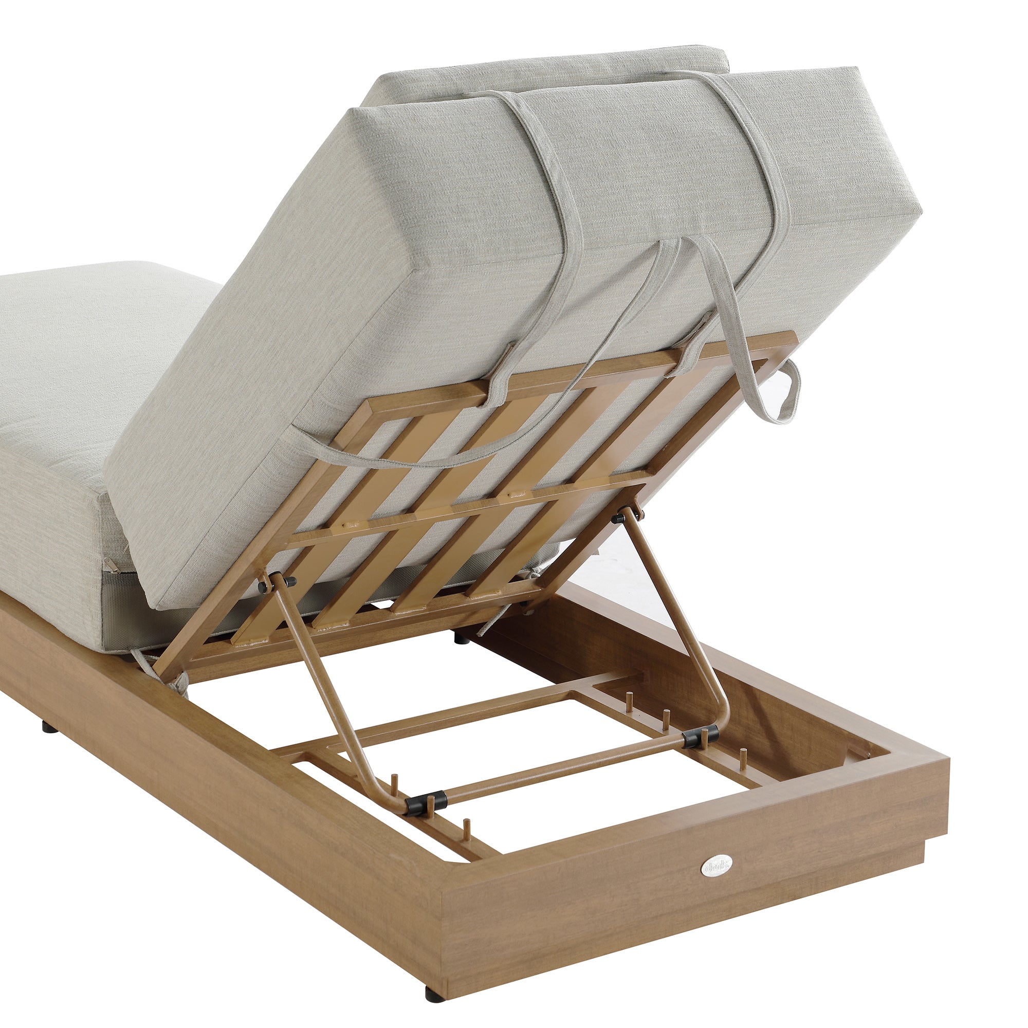 Pedra Rope and Aluminium Outdoor Sun Lounger and Side Table Set, Natural