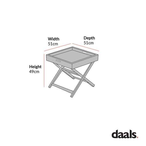 Pedra Aluminium Outdoor Side Tray Table, Grey
