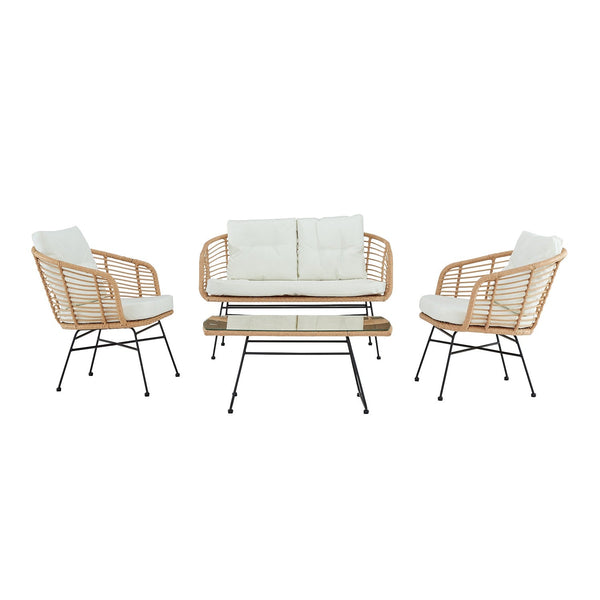 St Loy Natural 4 Seater Rattan Sofa set