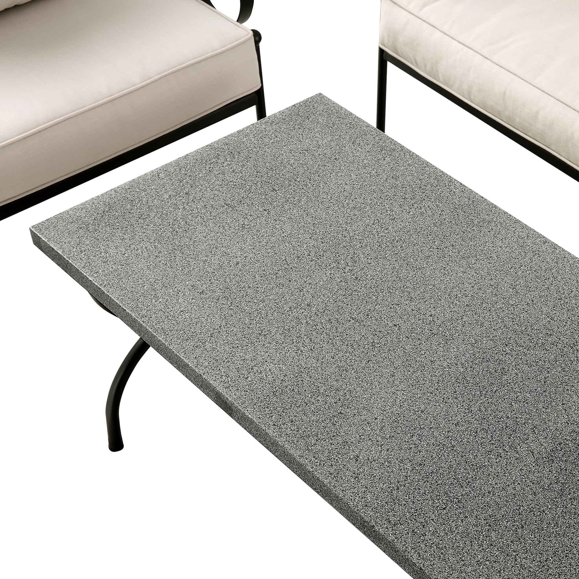 Haymes Indoor and Outdoor Metal Sofa Set with Coffee Table, Beige