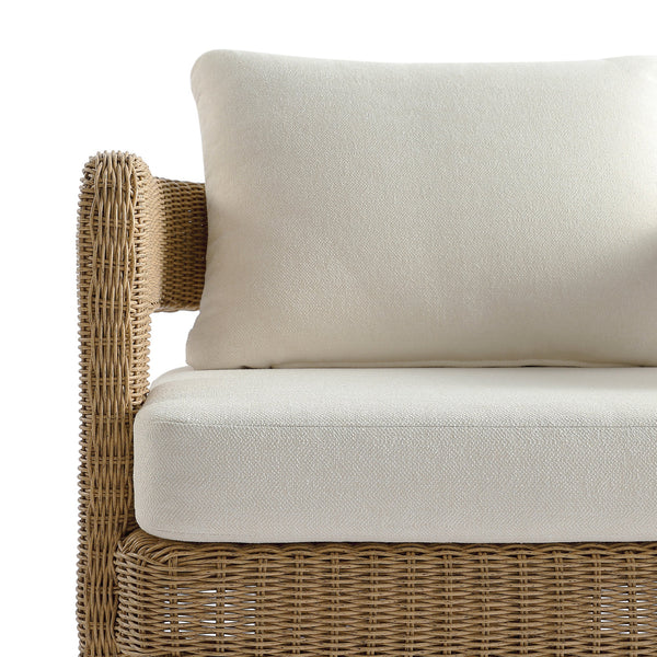 Stanford Round Wicker Outdoor 5-Seater Sofa Set, Natural