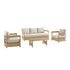 Stanford Outdoor 5-Seater Sofa Set, Natural with Beige Boucle Fabric