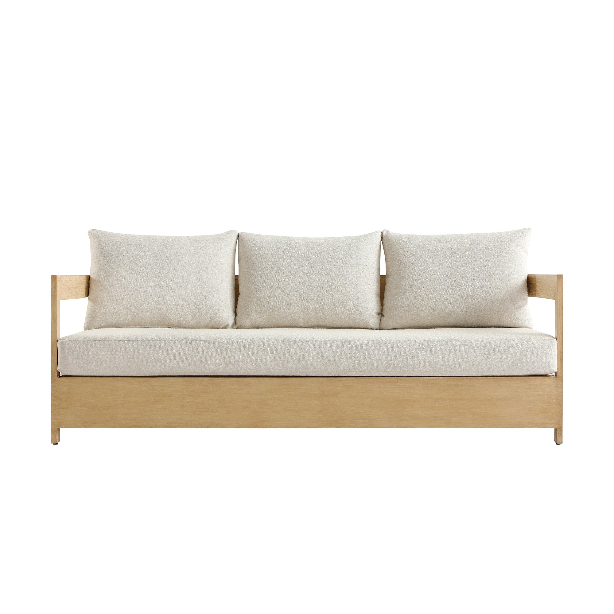 Stanford Outdoor 5-Seater Sofa Set, Natural with Beige Boucle Fabric
