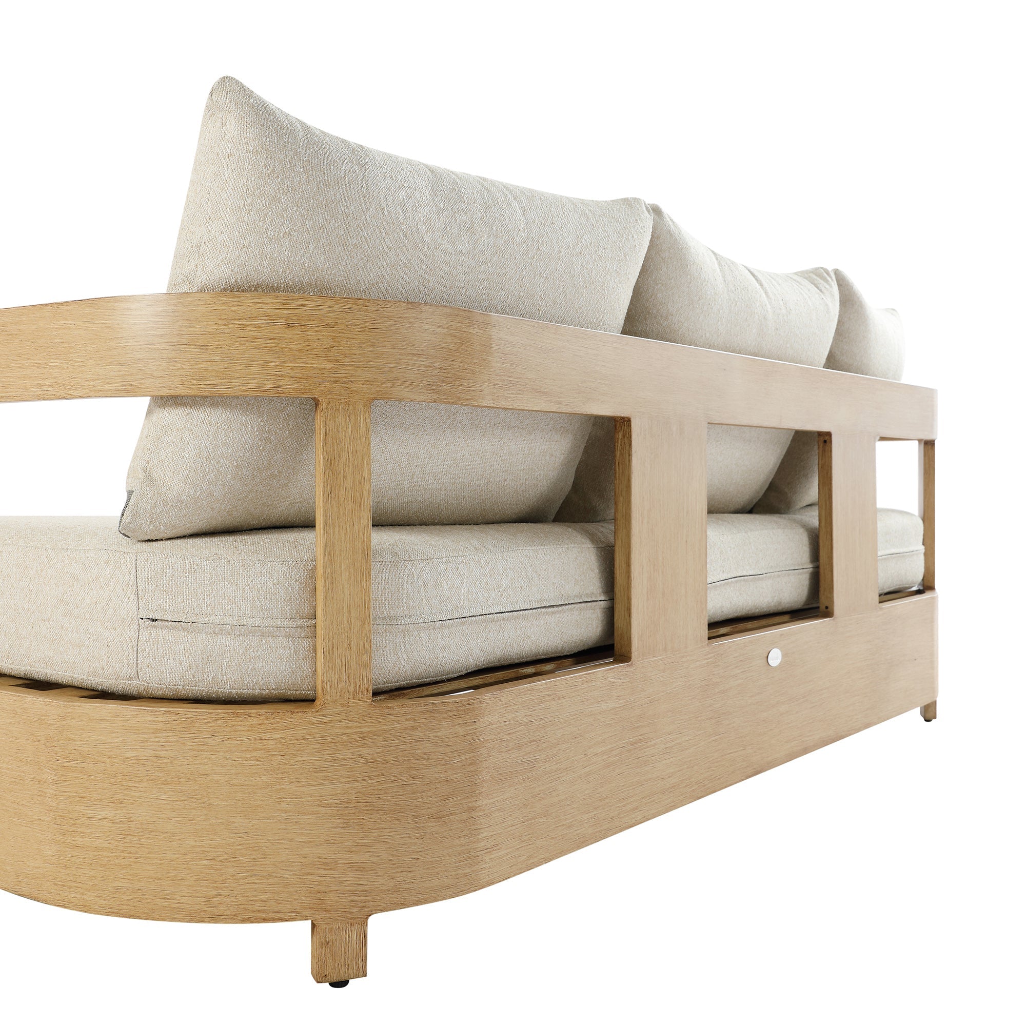 Stanford Outdoor 5-Seater Sofa Set, Natural with Beige Boucle Fabric