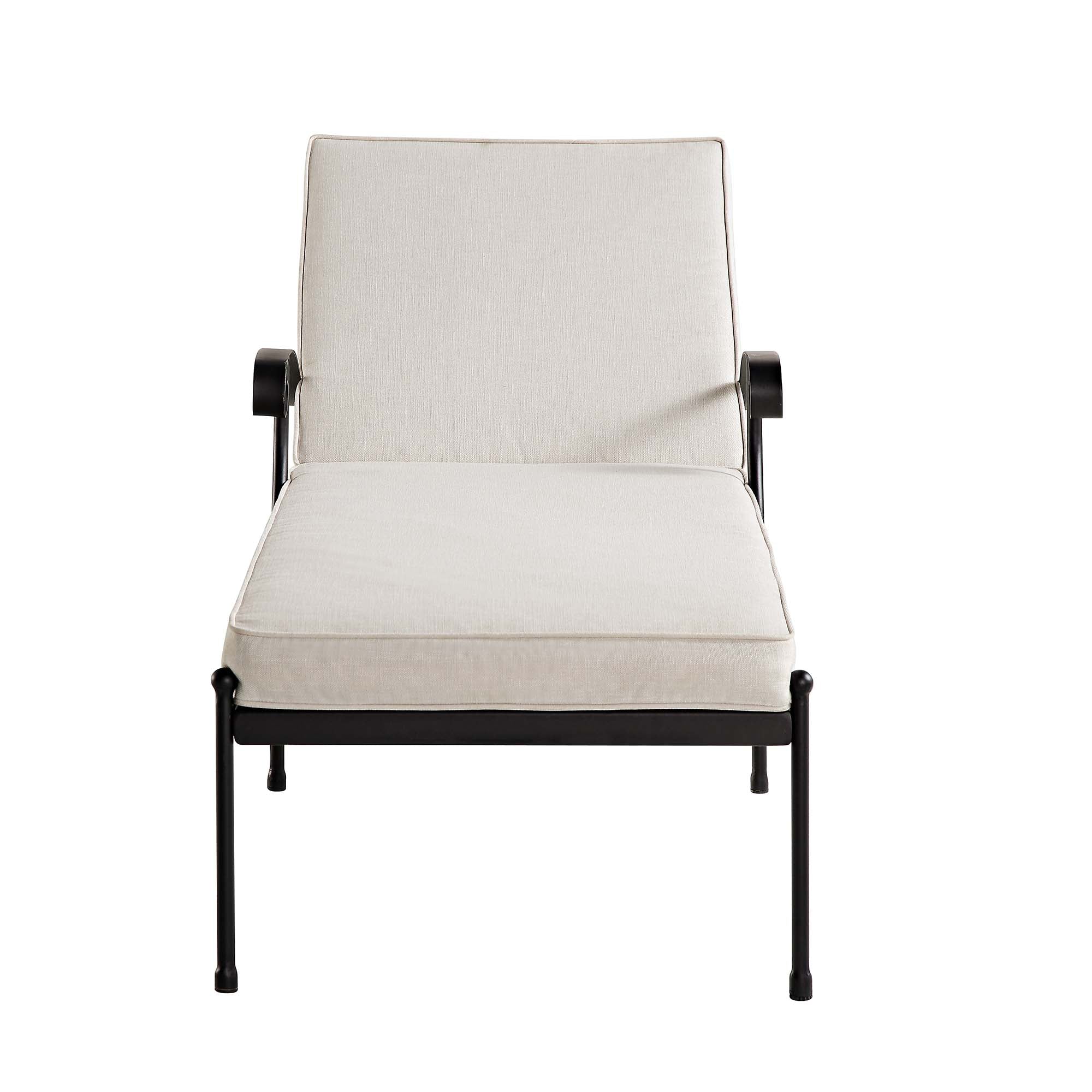 Haymes Metal Sun Lounger with Wheels, Beige