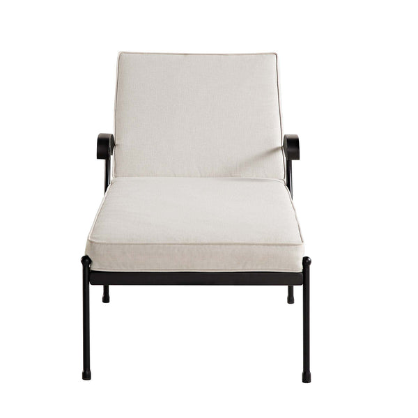 Haymes Metal Sun Lounger with Wheels, Beige