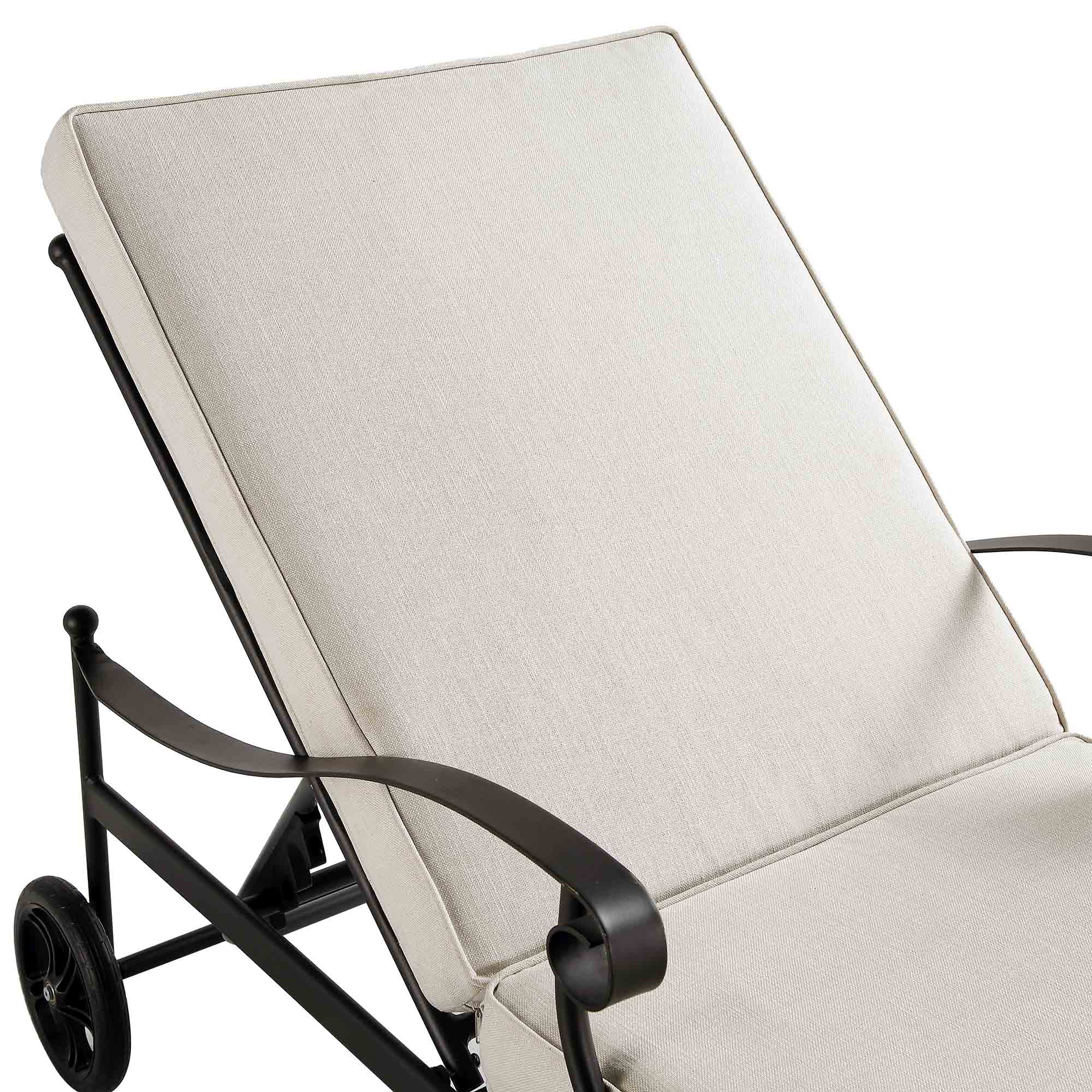 Haymes Metal Sun Lounger with Wheels, Beige