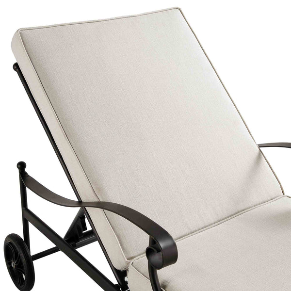 Haymes Metal Sun Lounger with Wheels, Beige