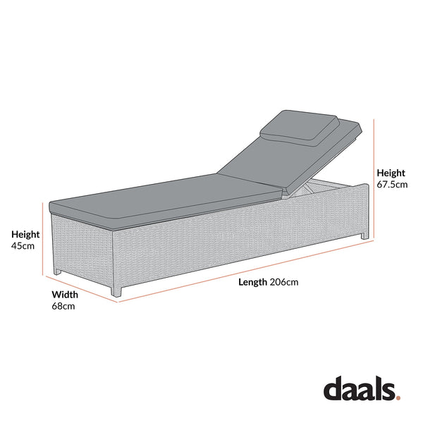 Hampshire Round Wicker Rattan Sun Lounger, Natural