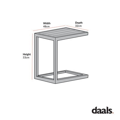 Albany Aluminium Side Table, Grey