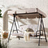 Champneys Outdoor Reclining Swing with Canopy, Taupe Striped