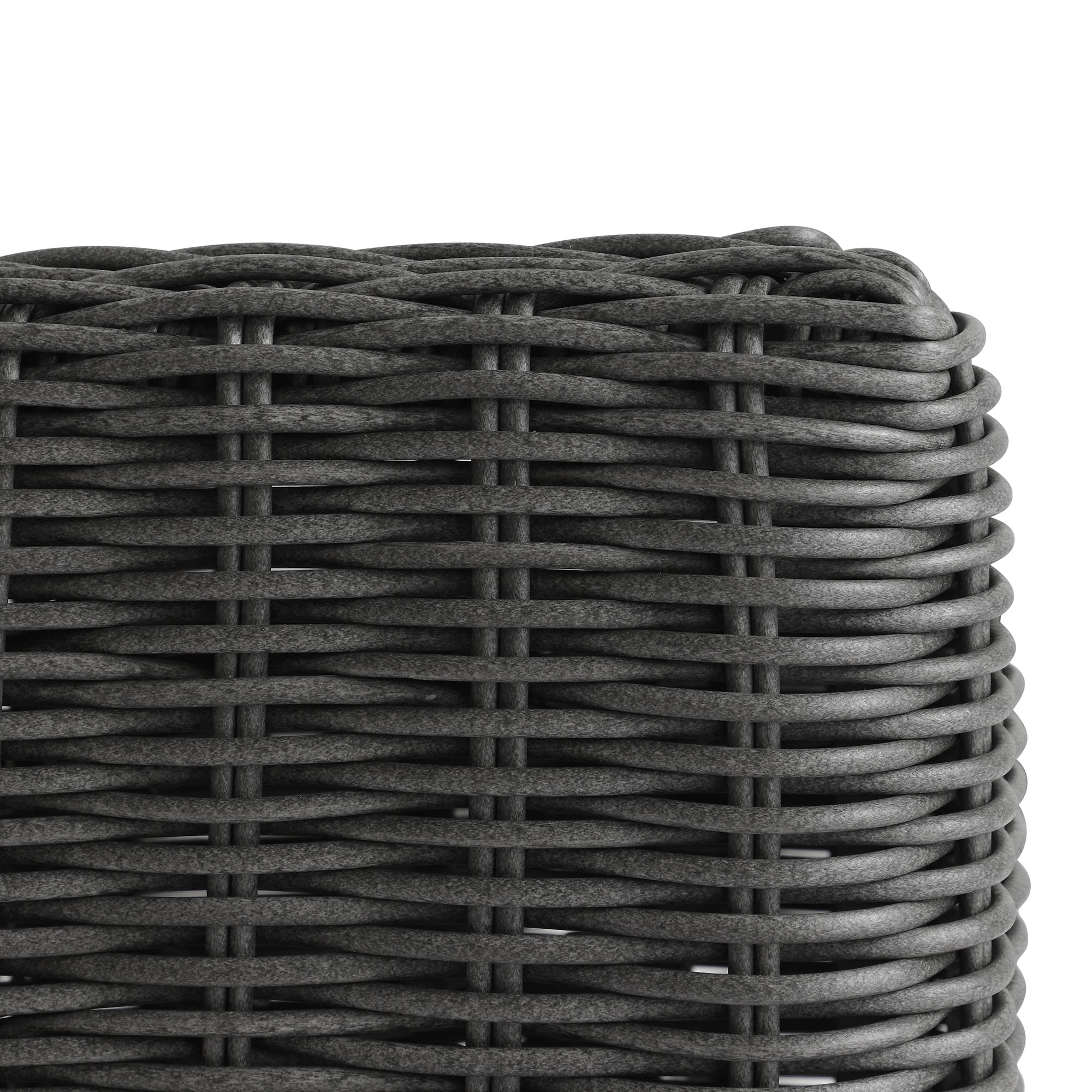 Bellagio Round Wicker Outdoor Side Table, Dark Grey