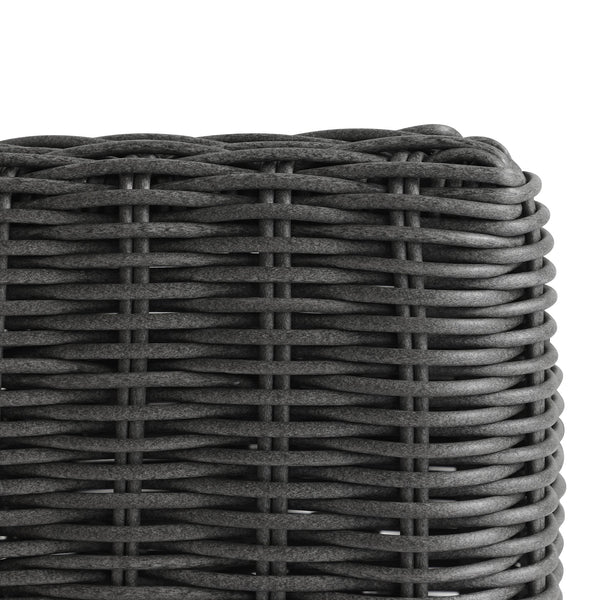 Bellagio Round Wicker Outdoor Side Table, Dark Grey
