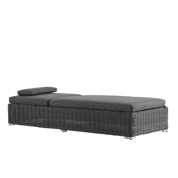 Bellagio Round Wicker Sun Lounger with Headrest, Dark Grey