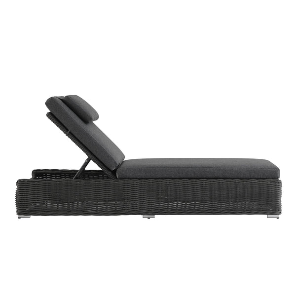 Bellagio Round Wicker Sun Lounger with Headrest, Dark Grey