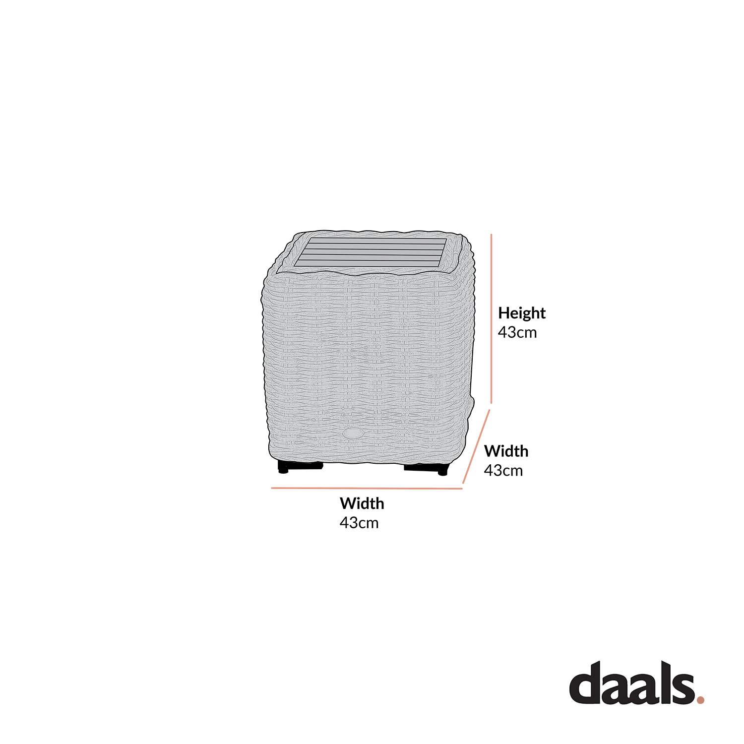 Bellagio Round Wicker Outdoor Side Table, Light Grey