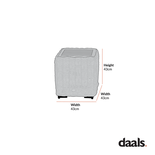 Bellagio Round Wicker Outdoor Side Table, Light Grey