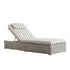 Bellagio Round Wicker Sun Lounger with Headrest, Light Grey with Taupe Stripes