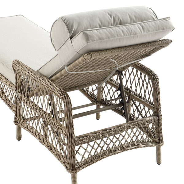 Willowbrook Lattice Weave Rattan Sun Lounger, Natural