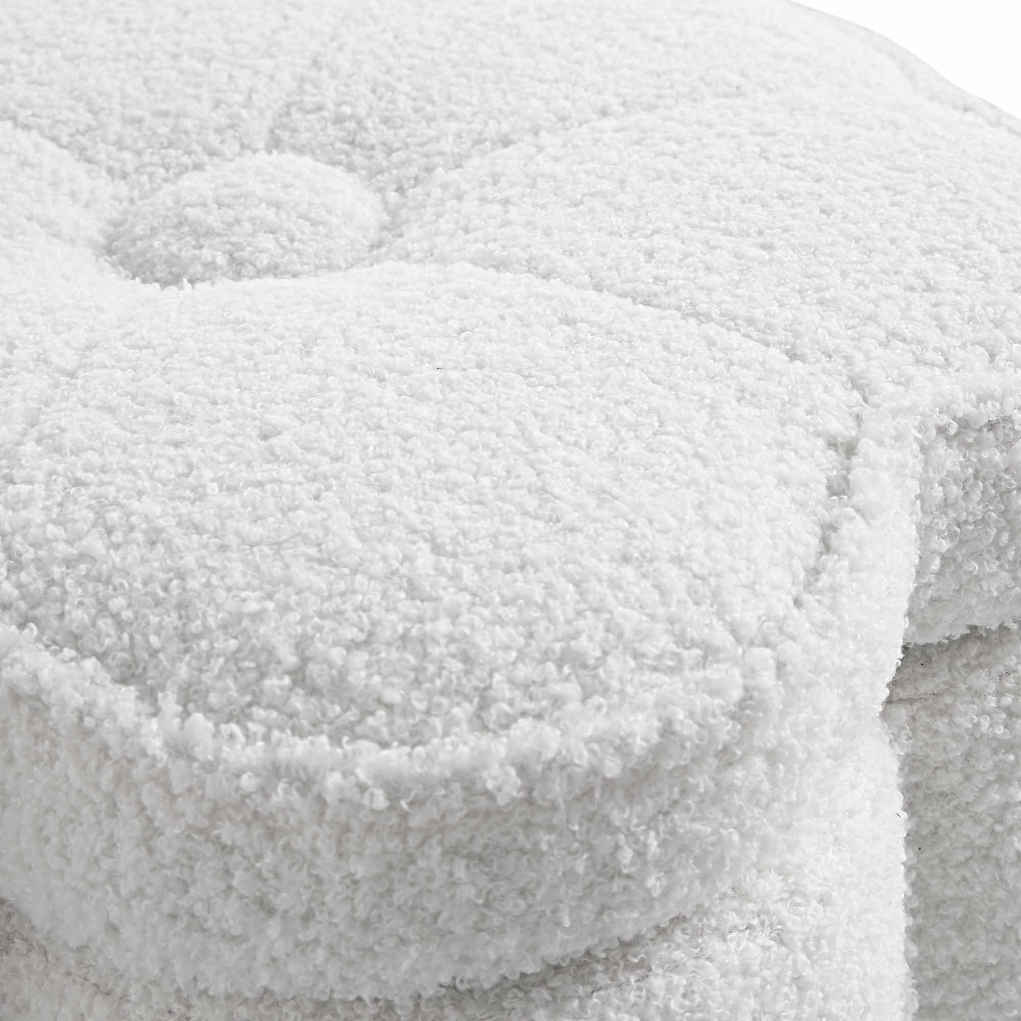 Pollie White Teddy Boucle Storage Stool