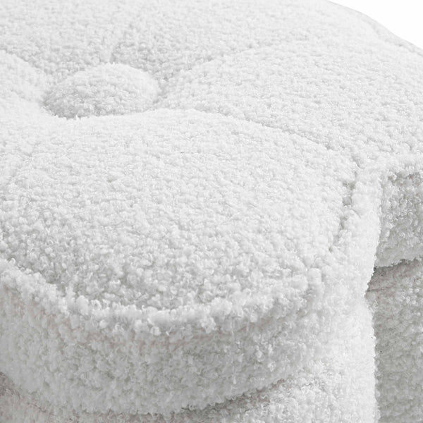 Pollie White Teddy Boucle Storage Stool