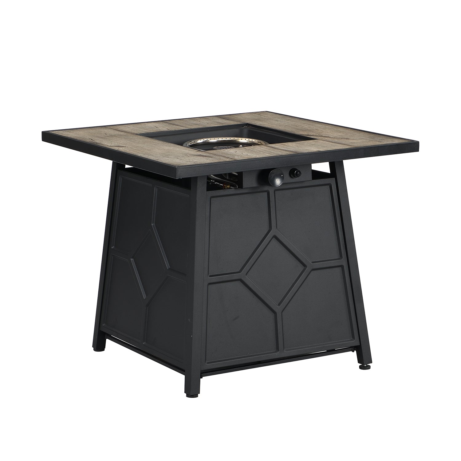 Square Outdoor 30" x 30"  40,000BTUs Real Concrete Fire Pit Table
