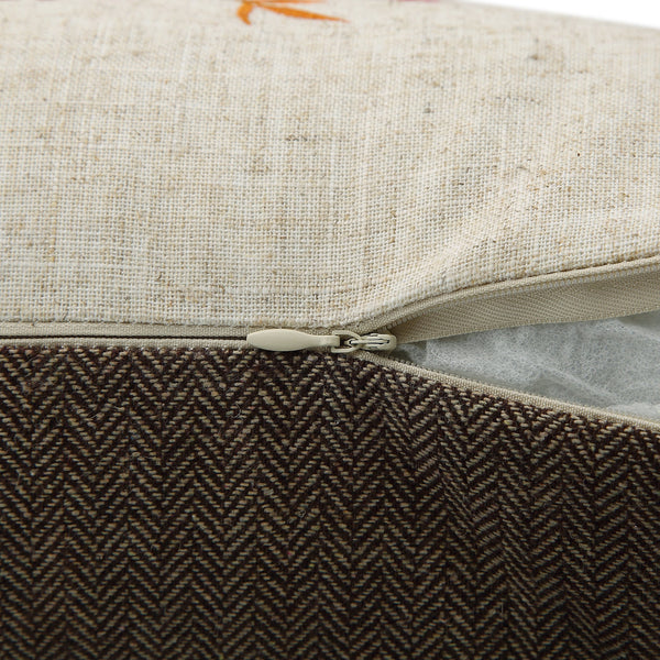 Country Collection Robin Embroidered Linen Blend Cushion