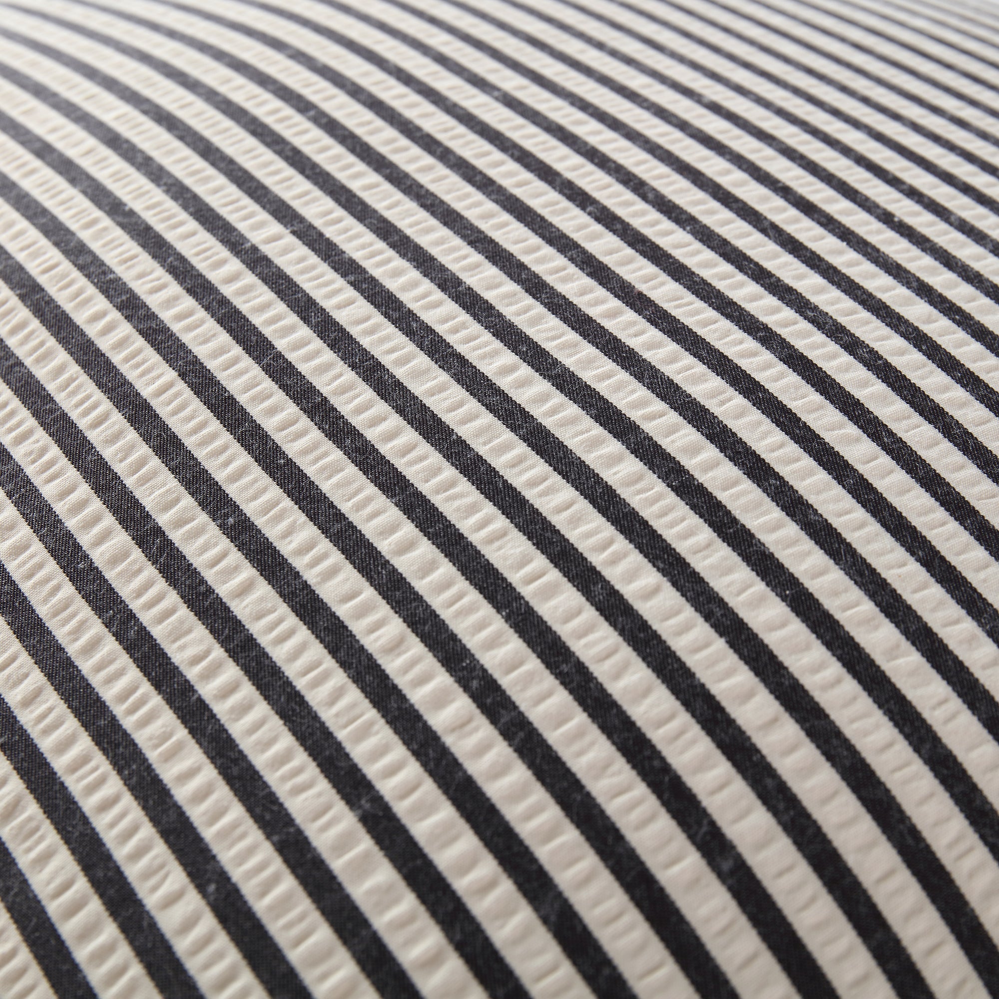 Iris Ticking Black Stripe Seersucker Frill Cushion