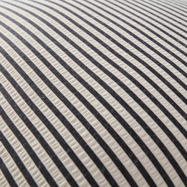 Iris Ticking Black Stripe Seersucker Frill Cushion