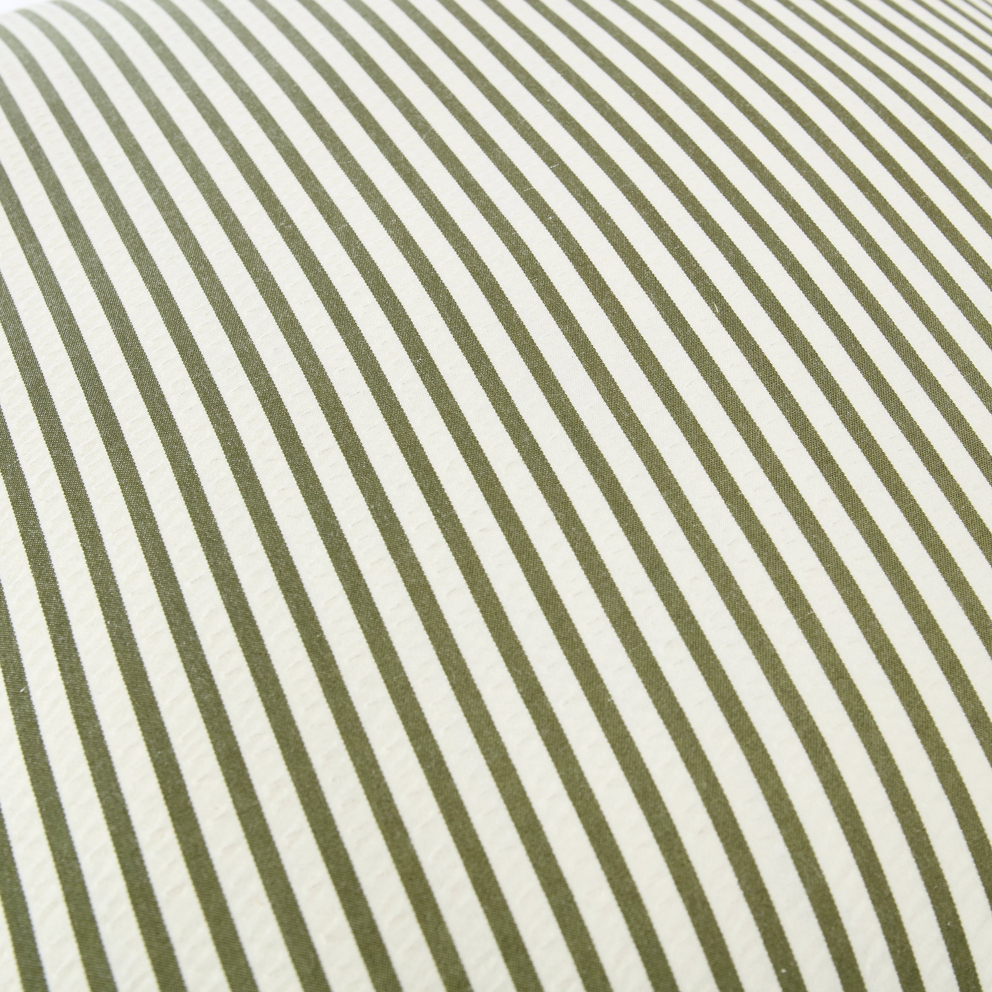 Iris Ticking Green Stripe Seersucker Frill Cushion