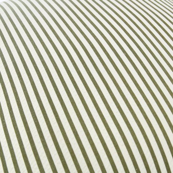 Iris Ticking Green Stripe Seersucker Frill Cushion