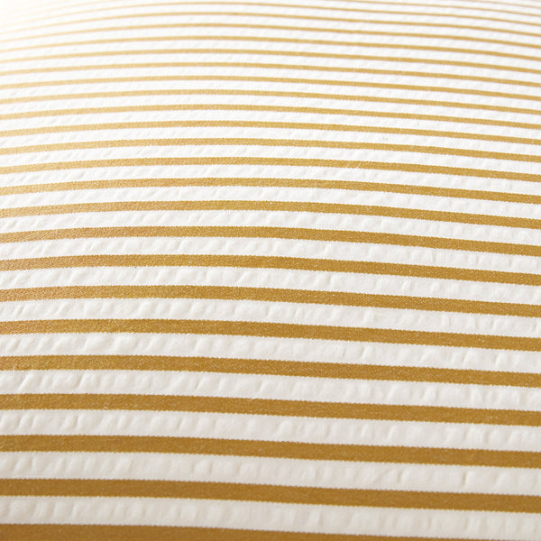 Iris Ticking Yellow Stripe Seersucker Frill Cushion