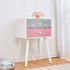 Cherry Tree Furniture CANTERBURY Wooden 2-Drawer Bedside Table Nightstand, Rose & Polka Dot Pattern - daals